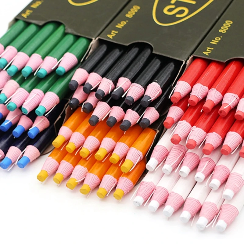 12 szt. Ołówek do szycia bez temperowania kolorowy ołówek do tkanin ołówki do znakowania tkanin