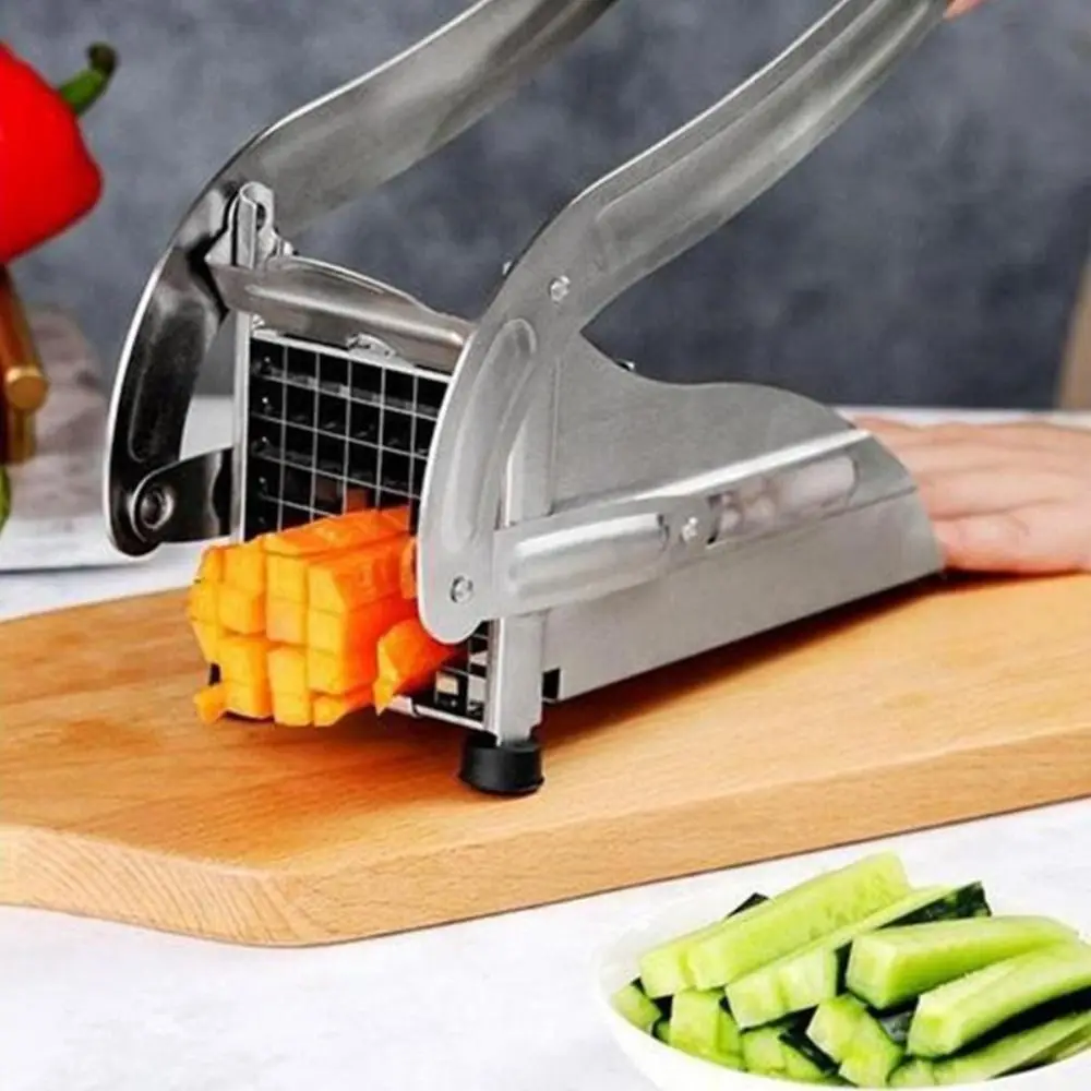 Cortador Manual de patatas fritas de acero inoxidable, máquina cortadora de carne, herramienta de cocina