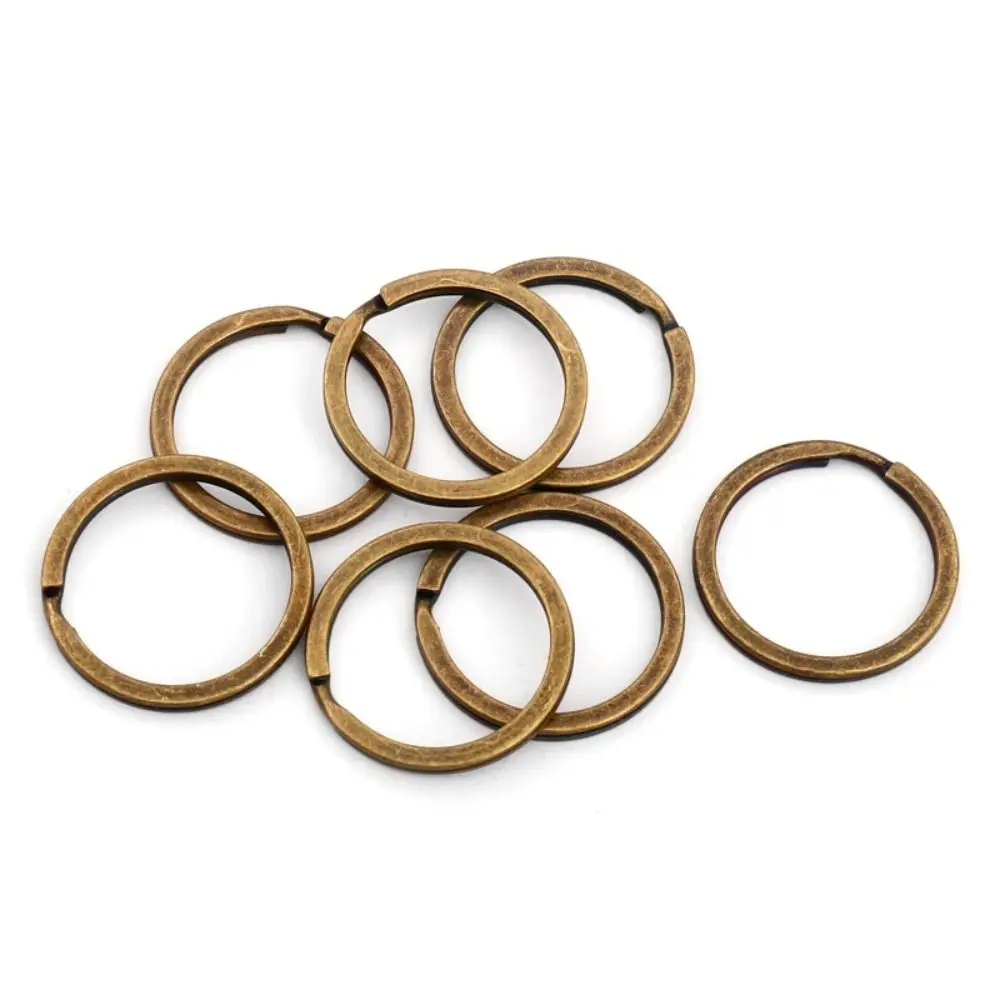 20pcs Antique Bronze Rings Keyrings Metal DIY Jewelry Making Supplies Accessories Flat Split Crafts Material