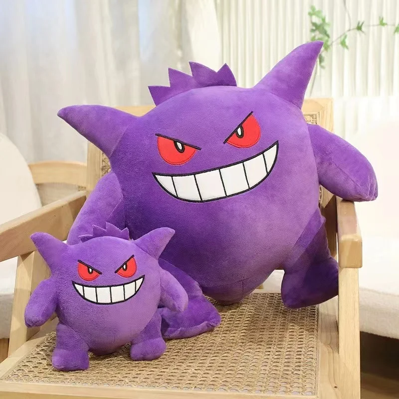 Desenhos animados de tamanho grande Pokémon, Gengar, monstros de bolso recheado, modelo infantil, presente de aniversário, 20-60cm