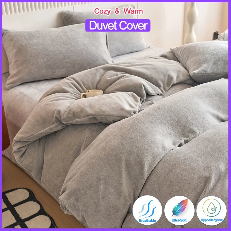 

Premium Flannel Duvet Cover 1 Piece – Velvety Soft Warm Hypoallergenic Brushed Bedding Comforter Cover Not Include Pillowcase