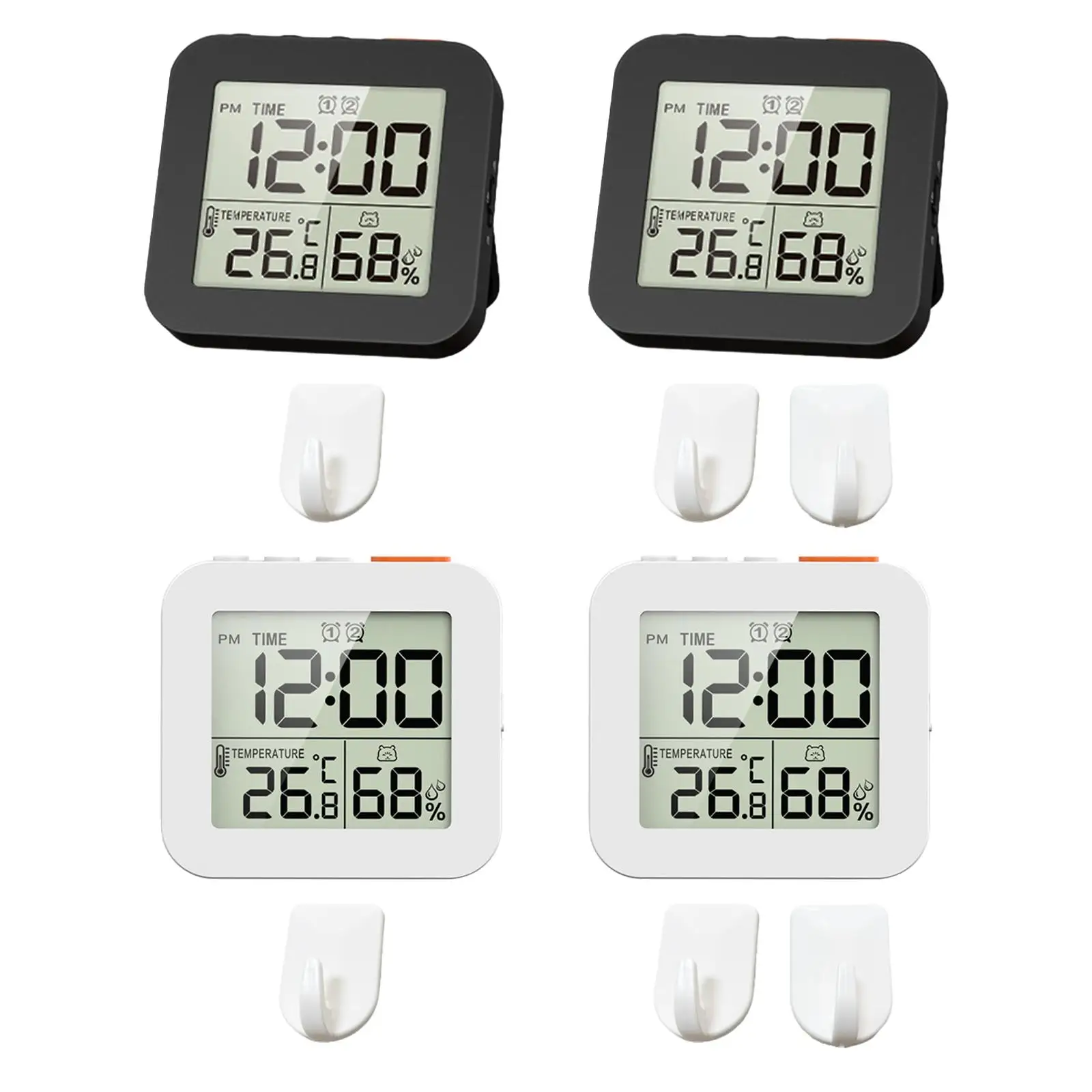 Digital Alarm Clock Thermometer Hygrometer Clock for Bedroom Indoor Home
