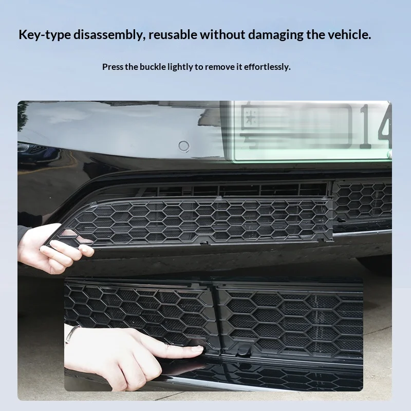 Fit For New Model 3 Model Y Universal Auto Car Exterior Front Grille Removable Split Protective Mesh Insect Net