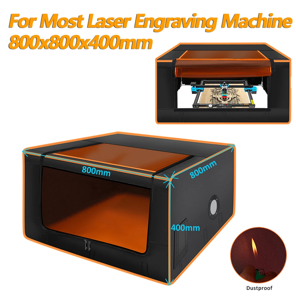 Twotrees Laser Engraver Enclosure Fireproof Protective Cover for Most Laser Engraving Machine with Smoke Filter 800x800x400mm