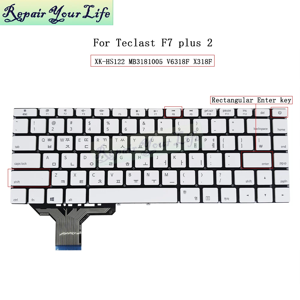 Imagem -02 - Teclado Notebook para Teclast f7 Plus Eua Reino Unido la kr Pt-po Plus ii 14.1 Português Inglês Notebook Coreano