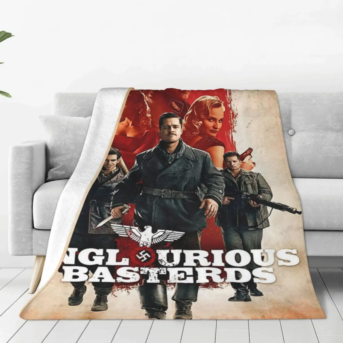 Inglorious Basterds Blanket Funny Movie Travel Flannel Throw Blanket Soft Warm Couch Bed Custom Bedspread Gift Idea