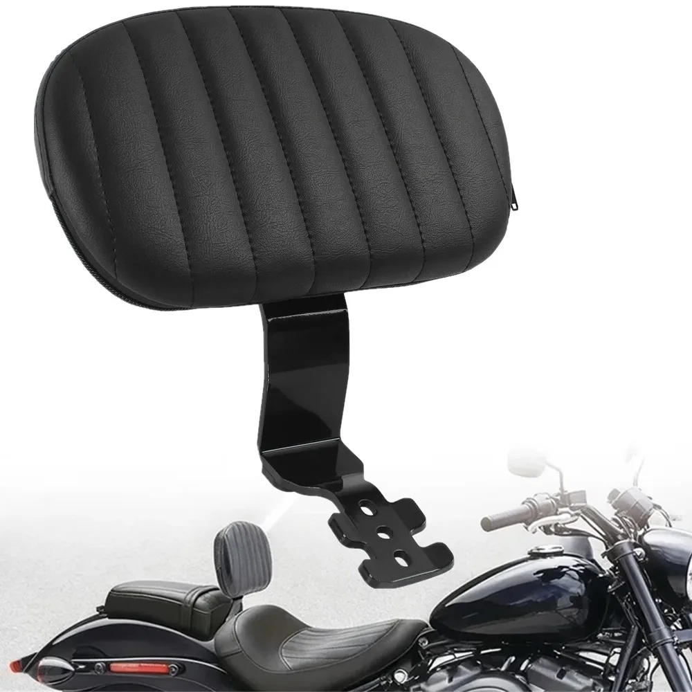 Motorcycle Front Sissy Bars Driver Rider Backrest Pad For Harley Softail Street Bob FXBB Standard FXST Slim FLSL 18-25