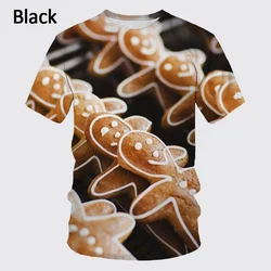 Funny Food Cookie Graphic T Shirt for Men Clothing Unisex Women Clothes Round Neck Short Sleeve Macaron Waffle T-Shirt Tops Tee