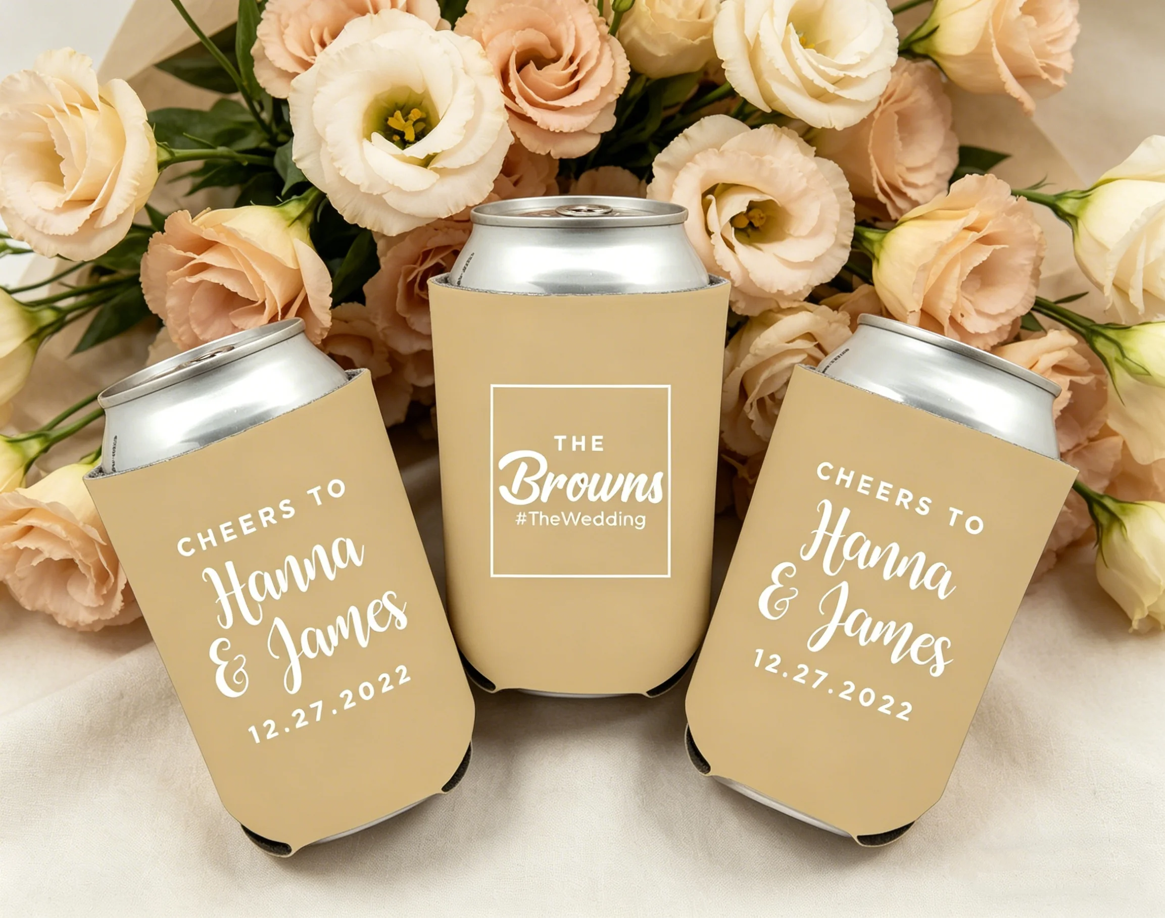 

10/20/30 шт. персонализированных тонких и стандартных охладителей для банок для свадьбы, неопреновые термочехлы для пива на заказ, персонализированные для свадебного торжества