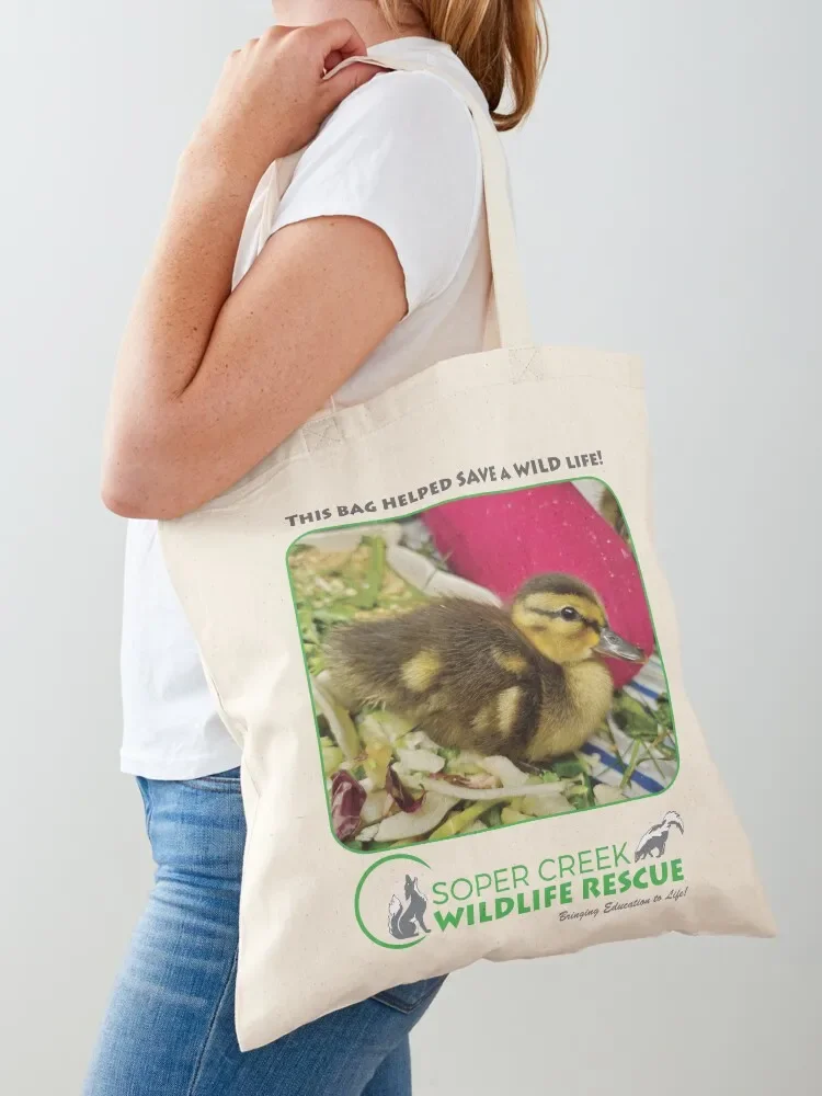 Ducky duckling - This bag helped SAVE a WILD life! Tote Bag reusable grocery bags bags luxury women tote bag men's