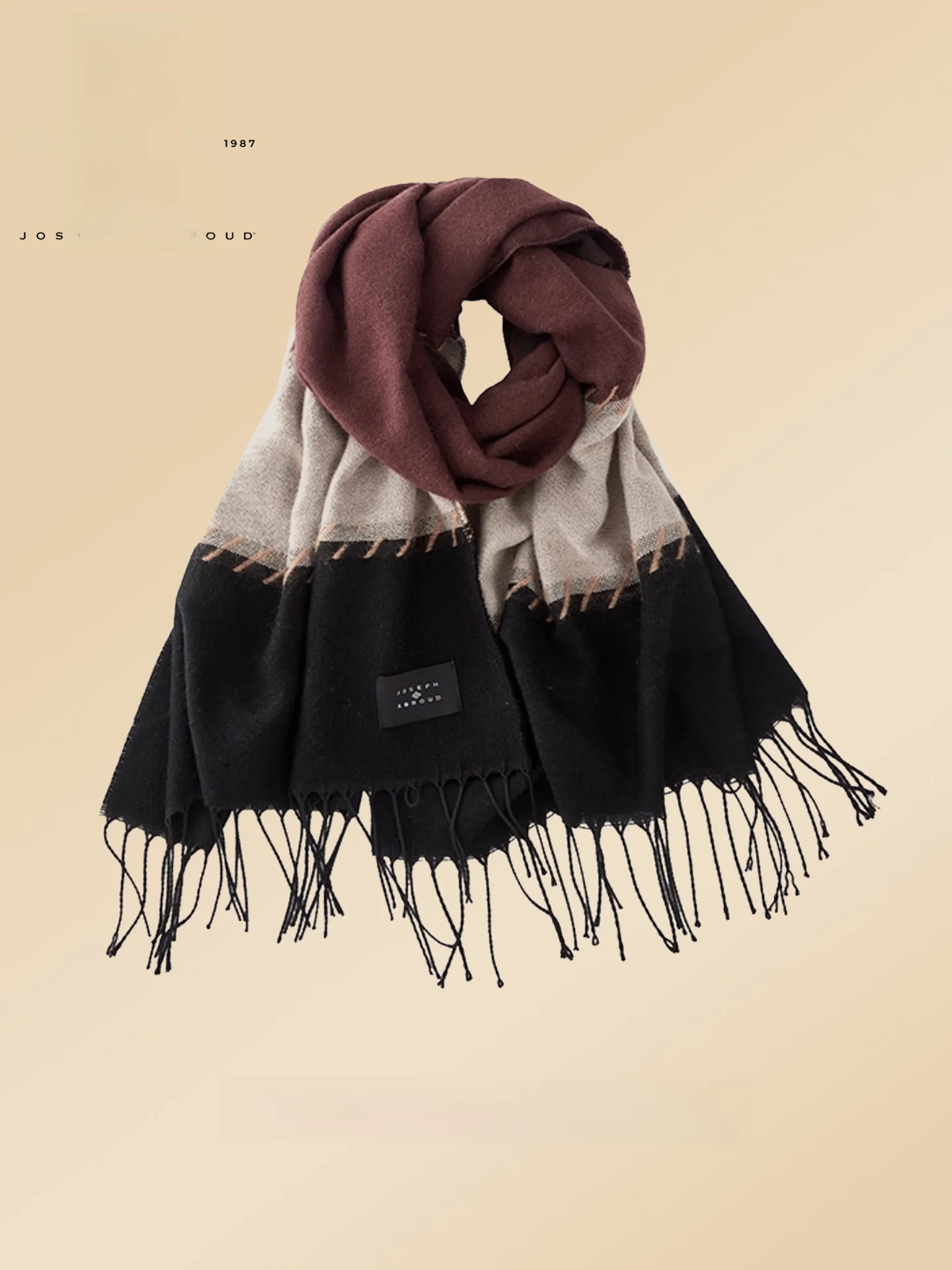 ジョセフ・アバウド-通勤-多用途-ストライプ-カラーブロック-スカーフ-英国スタイル-秋冬-暖かさ-男性-女性-汎用-新年ギフト