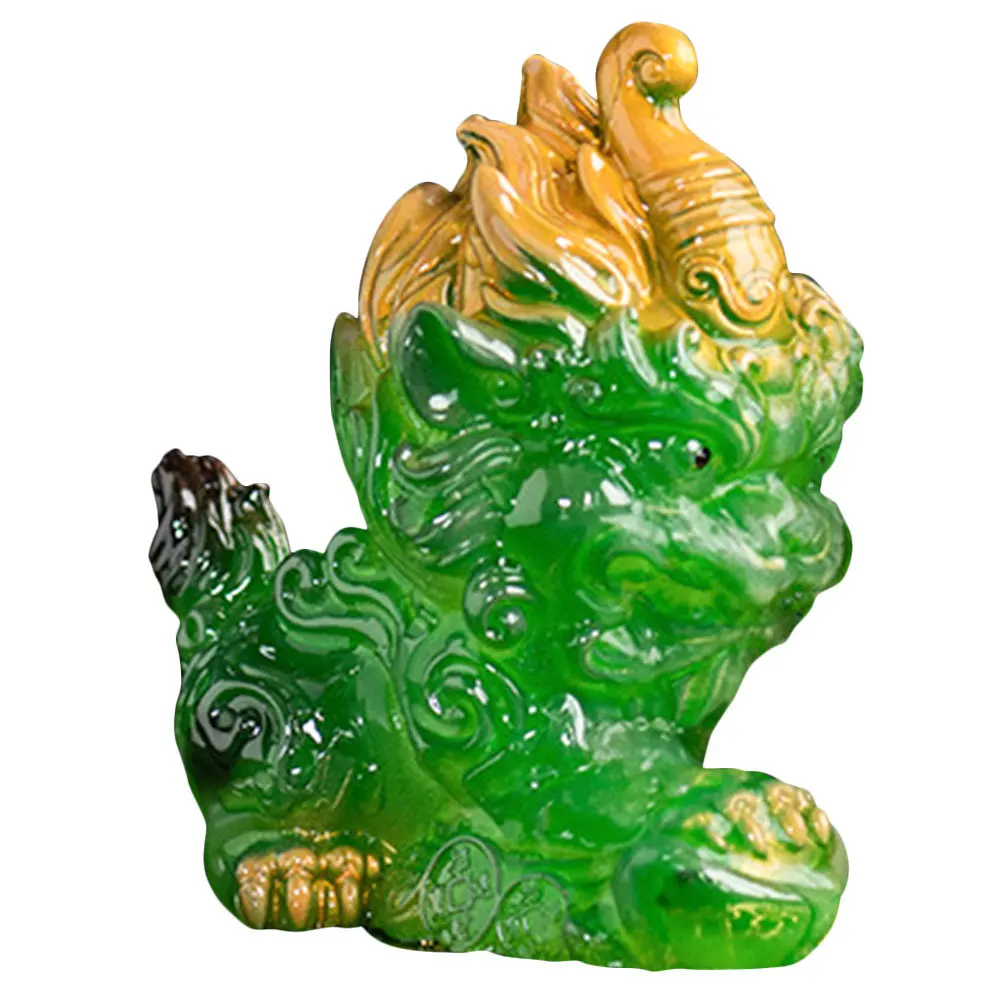 

Kylin Ornament Resin Craft Small Size Desk Decoration Prosperity Sculpture Resin Kylin Sculpture Animals Statue