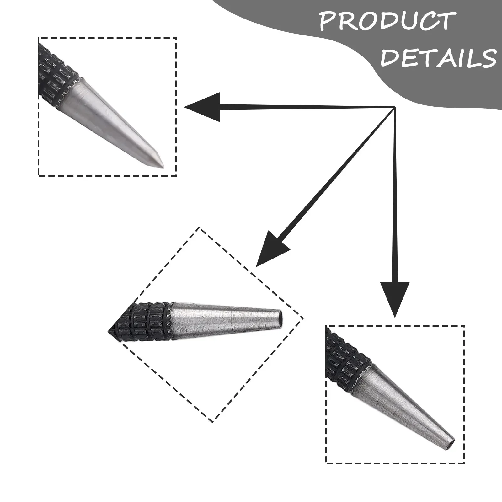 

Carbon Steel Knurled Body Square Striking Head Punches Center Punch Black Tools Versatility Wood Tile Effective