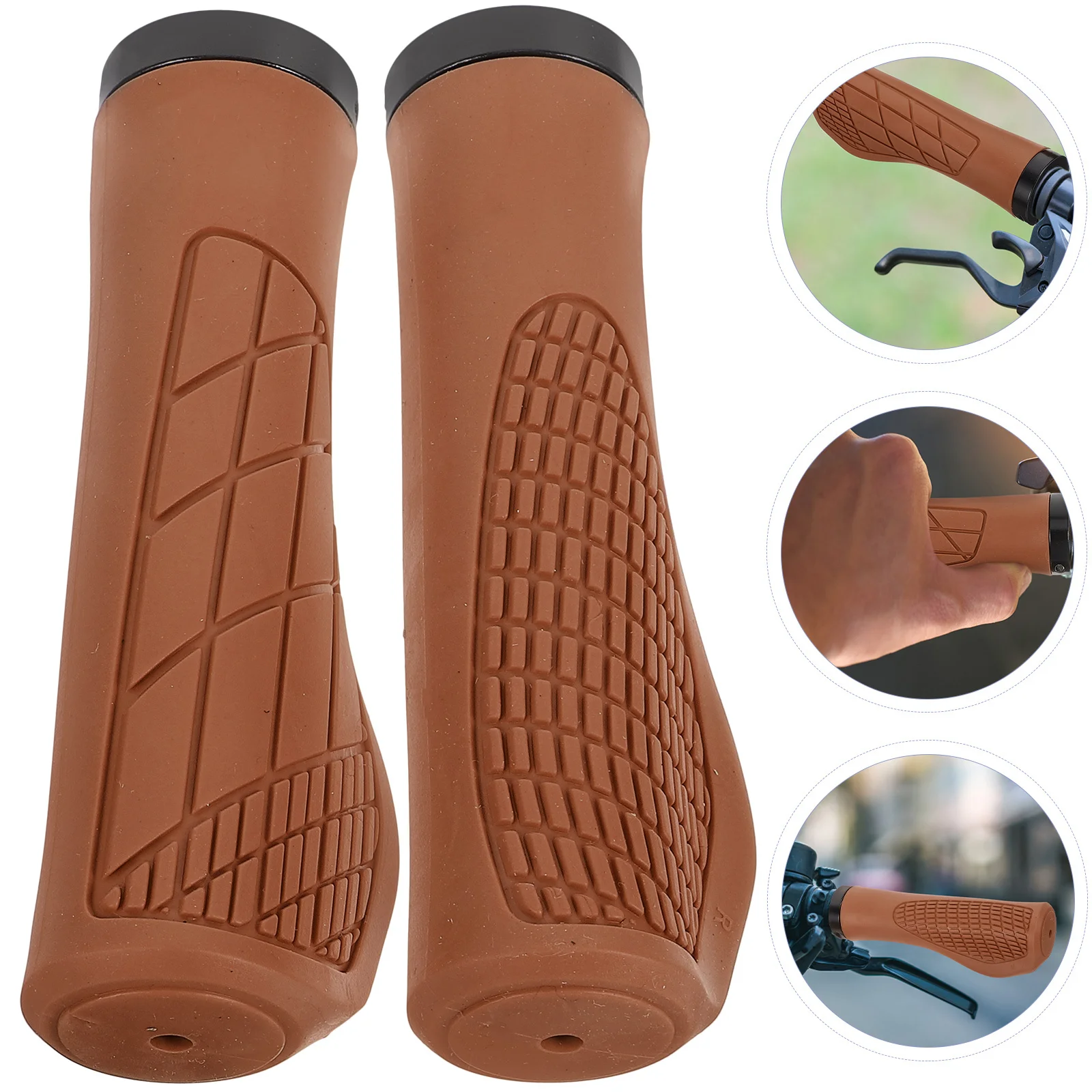 

1Pair Mountain Bike Handlebar Grips Non-Skid Bicycle Handle Covers Sweat Absorption Shock Absorbing Bike Accessories for Road