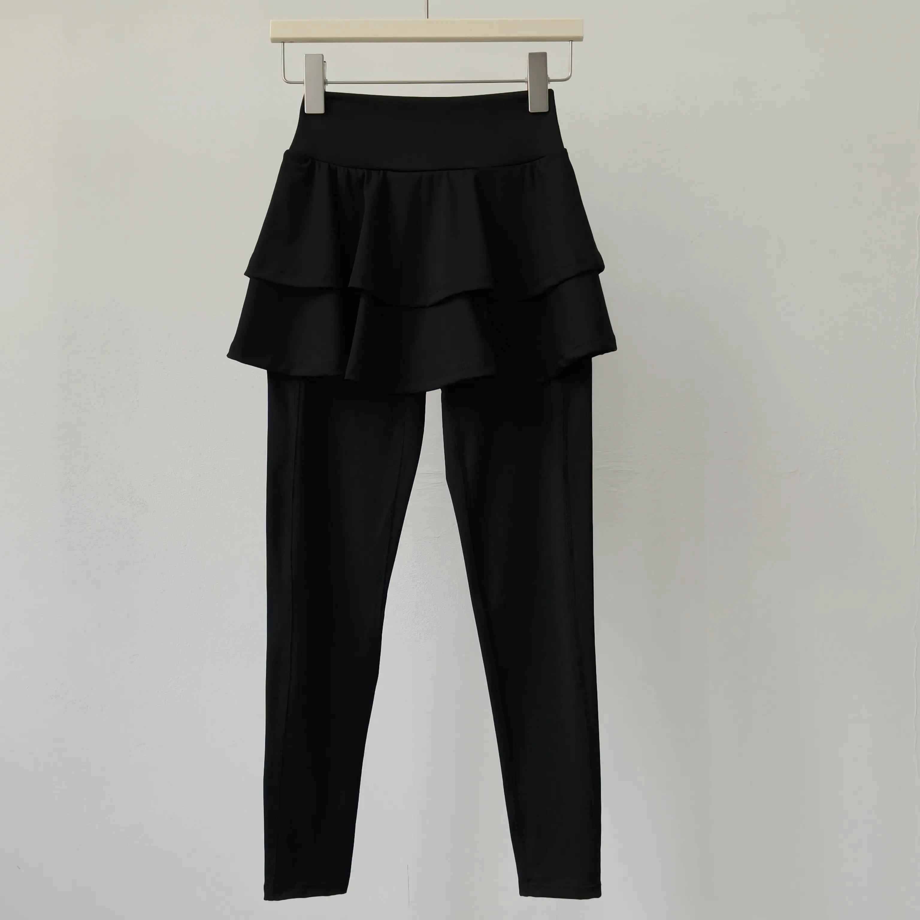 Hochgeschnittene A-Linien-Yoga-Hose, Rock mit Kuchenfalten, neun Viertel langer, verdeckender Tennis- und Sportrock, schnelltrocknende Fitness-Leggings für Damen – Detail 5