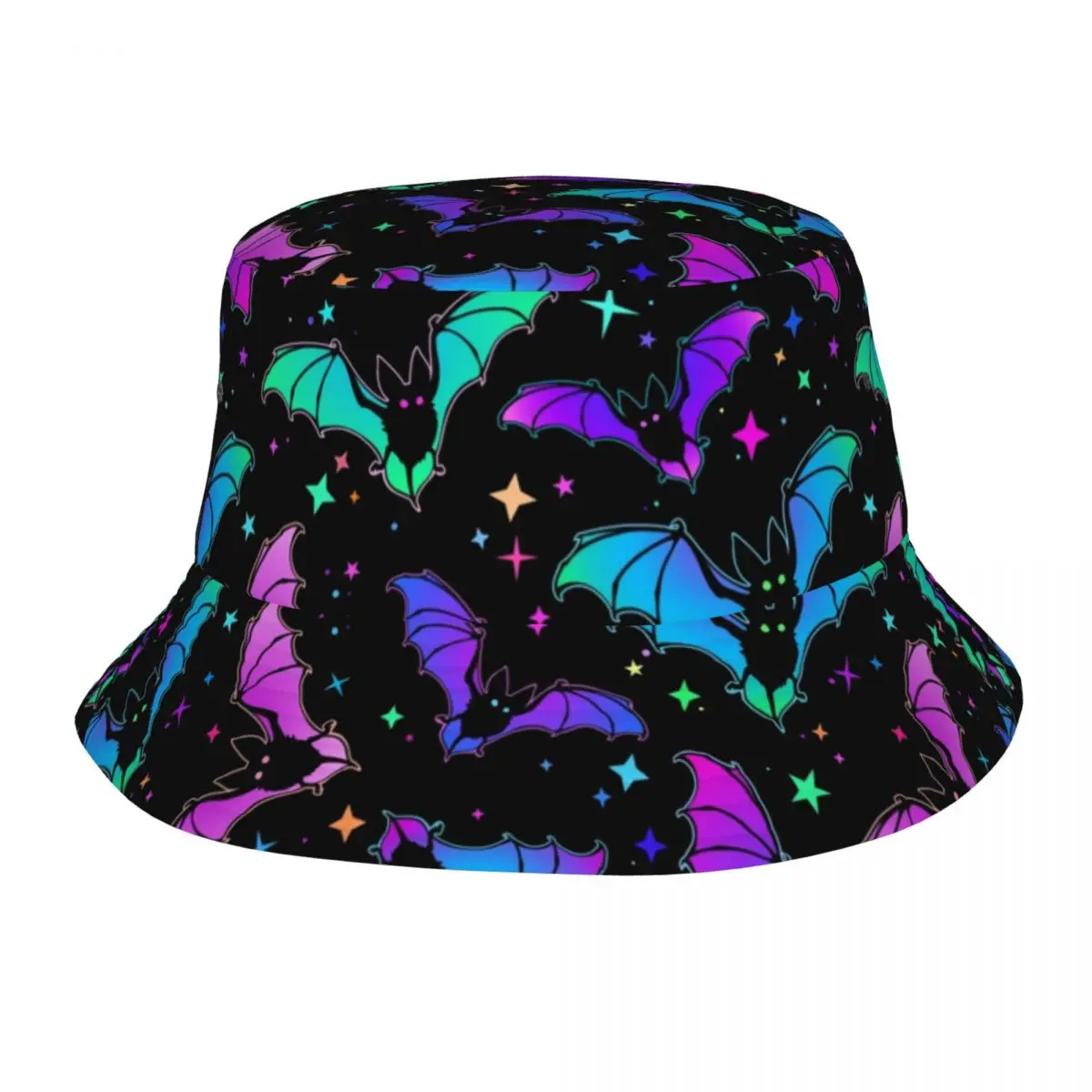 Bats And Star Gothic Harmonious Bucket Hat Summer Beach Hatwear Stuff Halloween Fishing Caps for Outdoor Men Women Session Hats