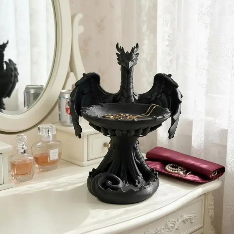 Creative Gothic Dragon Tray Statue Decorative Crafts Funny Home Decoration 3D Printed Phoenix Desktop Ornaments Decor