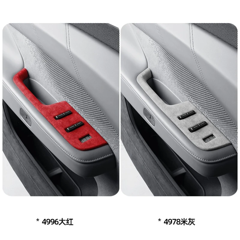 For Zeekr 001 2024 Alcantara Suede Car Door Glass Window Lifting Button Panel Interior Accessories Modification