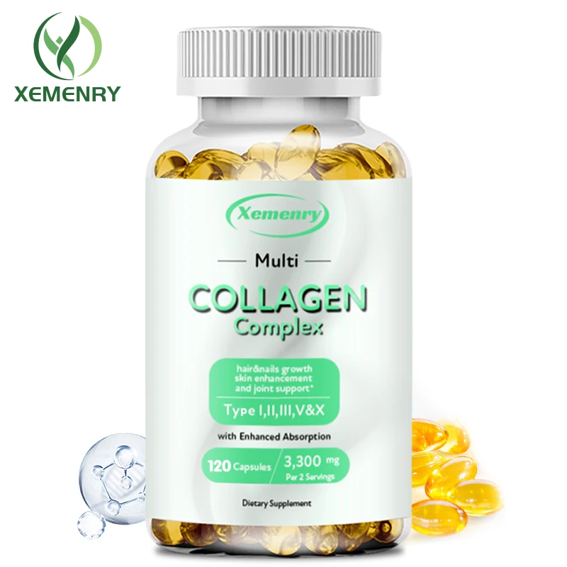 Collagen Complex Capsules - Absorption, Supports Skin, Nail and Joint Health, Healthy Aging, Reduce Wrinkles, Boosts Immunity