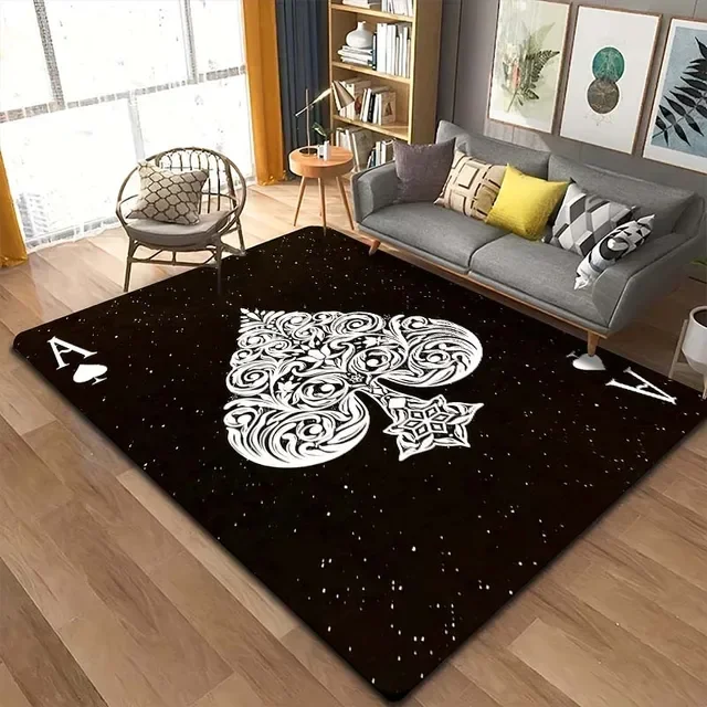 Ace of Cards Pattern Living Room Bedroom Carpet Bedside Bathroom Floor Mat 15 Sizes Area Rug Cloakroom Home Decor Club Sofa Mat