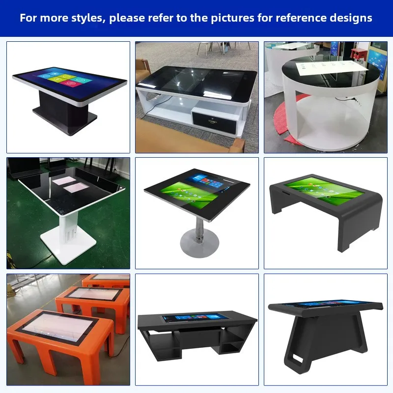 43-Inch U-Shaped Metal Coffee Table With Capacitive Touch Screen Multi-Point Interactive Inquiry Kiosk For Advertising