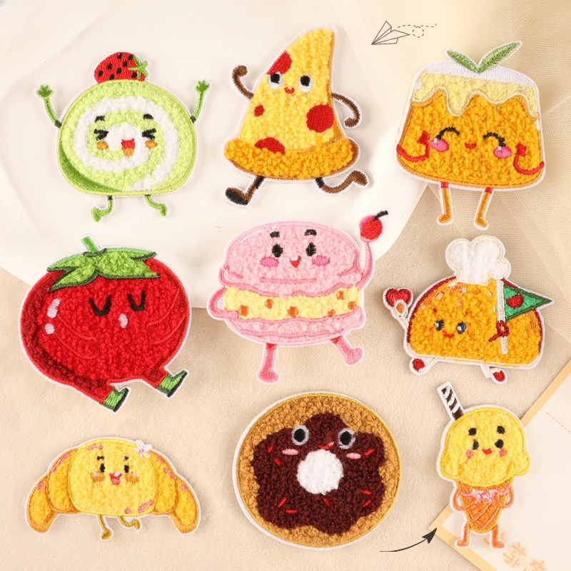 

2024 Hot DIY Label Food Donuts Badge Cartoon Embroider Patch for Clothing Hat Bag Pants Jeans Fabric Sticker Emblem Embroidery