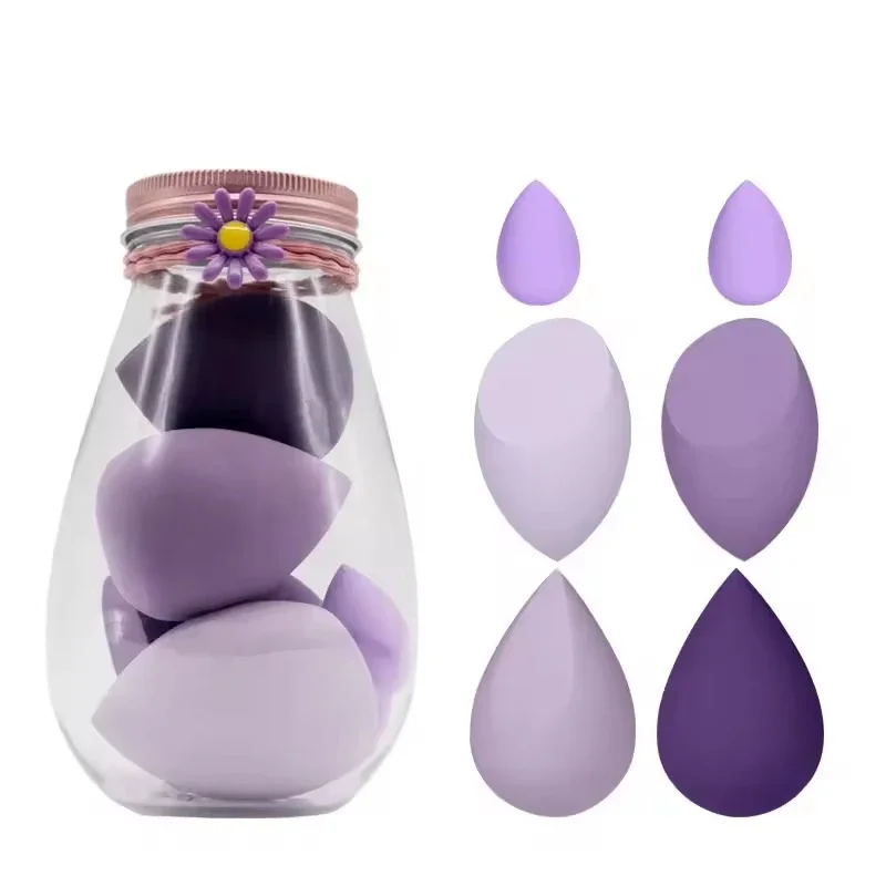 

6-Pcs Bottled Beauty Egg, Dry And Wet Dual-Use, Non Absorbent Beauty Blender, Makeup Sponge Powder Puff