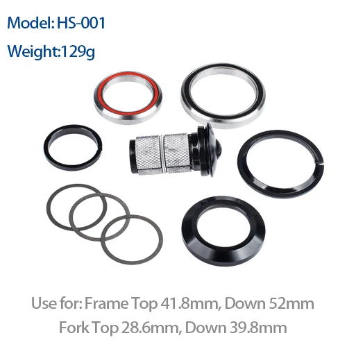 BXT Bike Headset 1-1/8'-1-1/2' voor Frame Headset Tapered MTB/Road Fiets Headset Top Cap Fietsaccessoires Rechte Lager