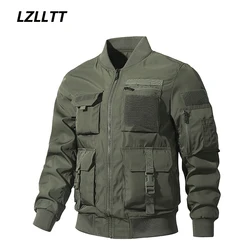 Primavera autunno nuovo giubbotto Bomber multitasche moda uomo Casual cappotto pilota antivento Outwear giacca tattica militare sottile maschile