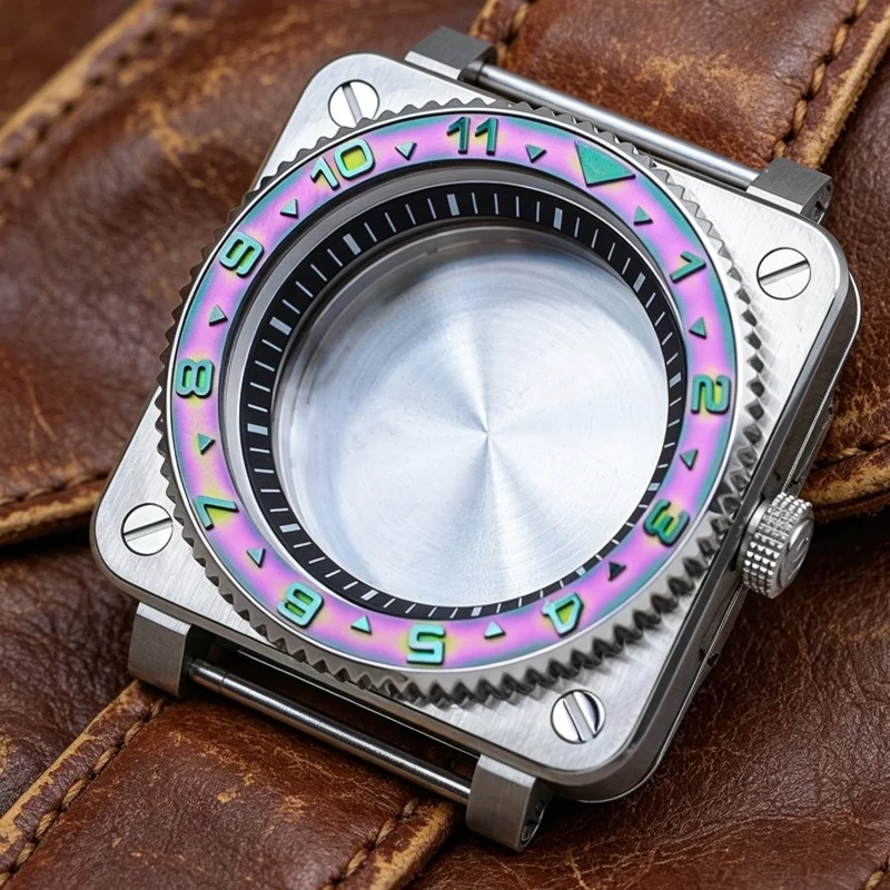 Silver Square Stainless Steel Watch Case Sealed Back Cover Fit NH35 NH36 4R 6R 7S26 Movement SKX007 Diver Replacement Case