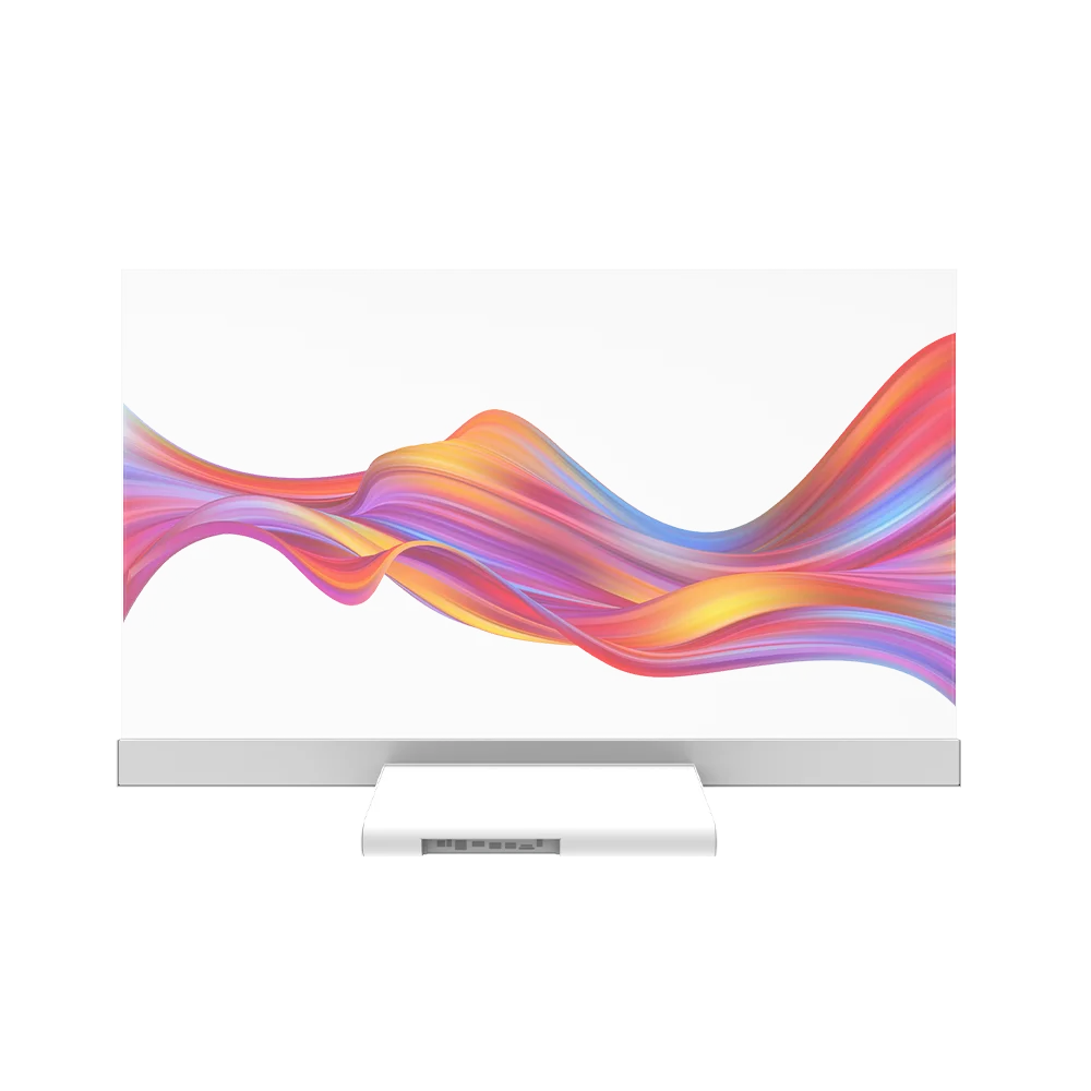 55 Inch Indoor Desktop OLED Transparent Screen 10-Point Touch System Precise Interaction Text Animation Agency