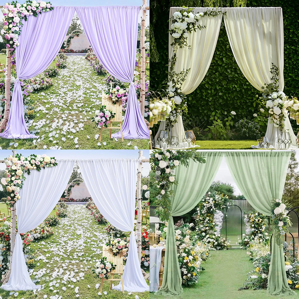 

Wedding Backdrop Gauze Curtains Rustic Wedding Organza Background Birthday Party Decoration DIY Wedding Arch Backdrop Decor