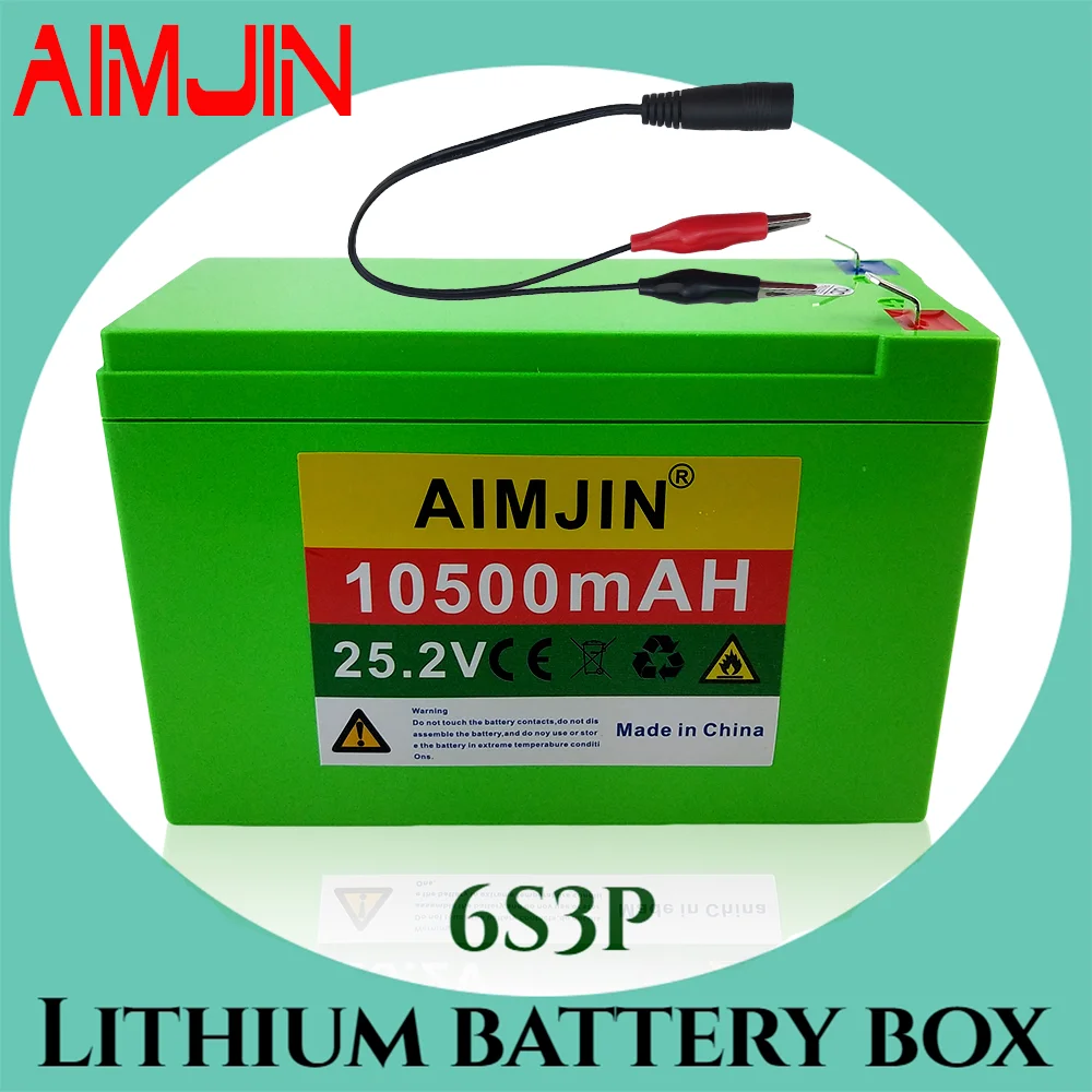 

18650 power battery pack, 25.2V 10500mAH（10.5Ah） 6S3P lithium-ion battery pack, built-in BMS