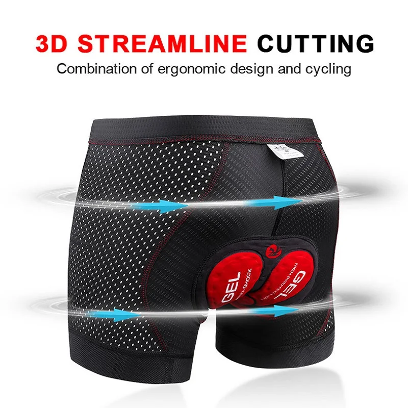 X-TIGER Cycling Underwear 5D Breathable Padded Gel Bike Shorts Men MTB Anti Slip Leg Grips Riding Cycling Equip Cycling Under