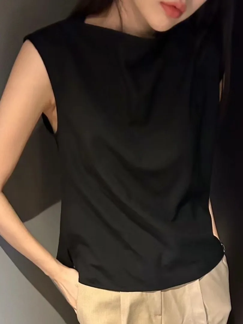 Ele Svel irt เสื้อผ้าผู้หญิงแฟชั่นเกาหลีดีไซน์ฤดูร้อนใหม่ Sle ature วัสดุคุณภาพสูงรูปแบบสีบริสุทธิ์