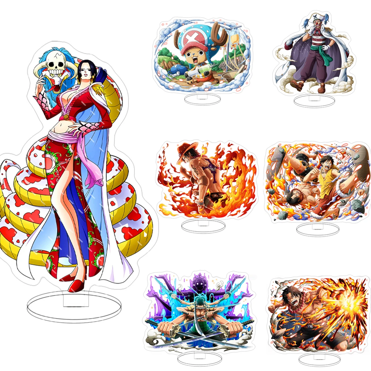 One Piece Acrylic Stand Luffy Zoro Ace Usopp Boa Buggy Edward Robin Anime Action Figures 16cm 3D Model Toys Decor Toys For Kid