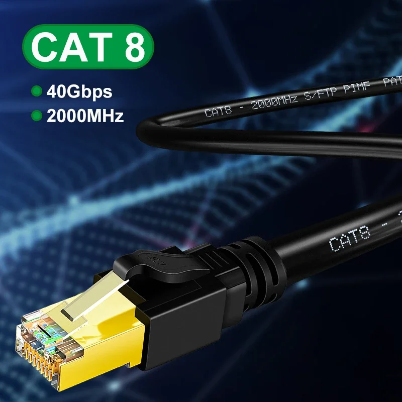 Ethernet Cable Cat8 40Gbps 30m Rj45 Lan Cable Double Shield Wire CAT 8 2000MHz Fast Network Cable Cord For Laptops Router rj 45