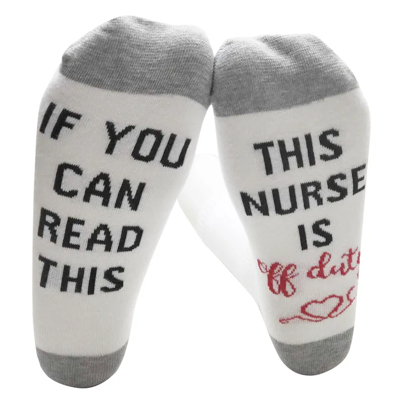 IF YOU CAN READ THIS, THIS NURSE TEACHER IS OFF DUTY - Gift for Men Husband His Funny Socks Cotton Housewarming HBD Present