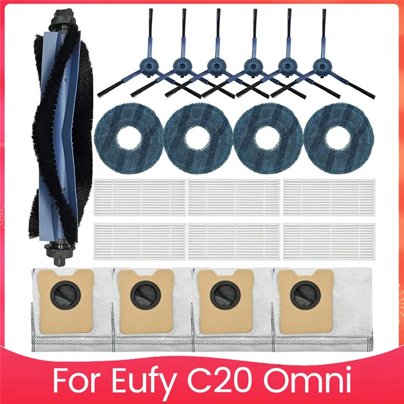 Набор аксессуаров ABRB для робота-пылесоса Eufy C20 Omni, роликовая щетка, боковые щетки, фильтры Hepa, накладка для швабры, мешки для пыли