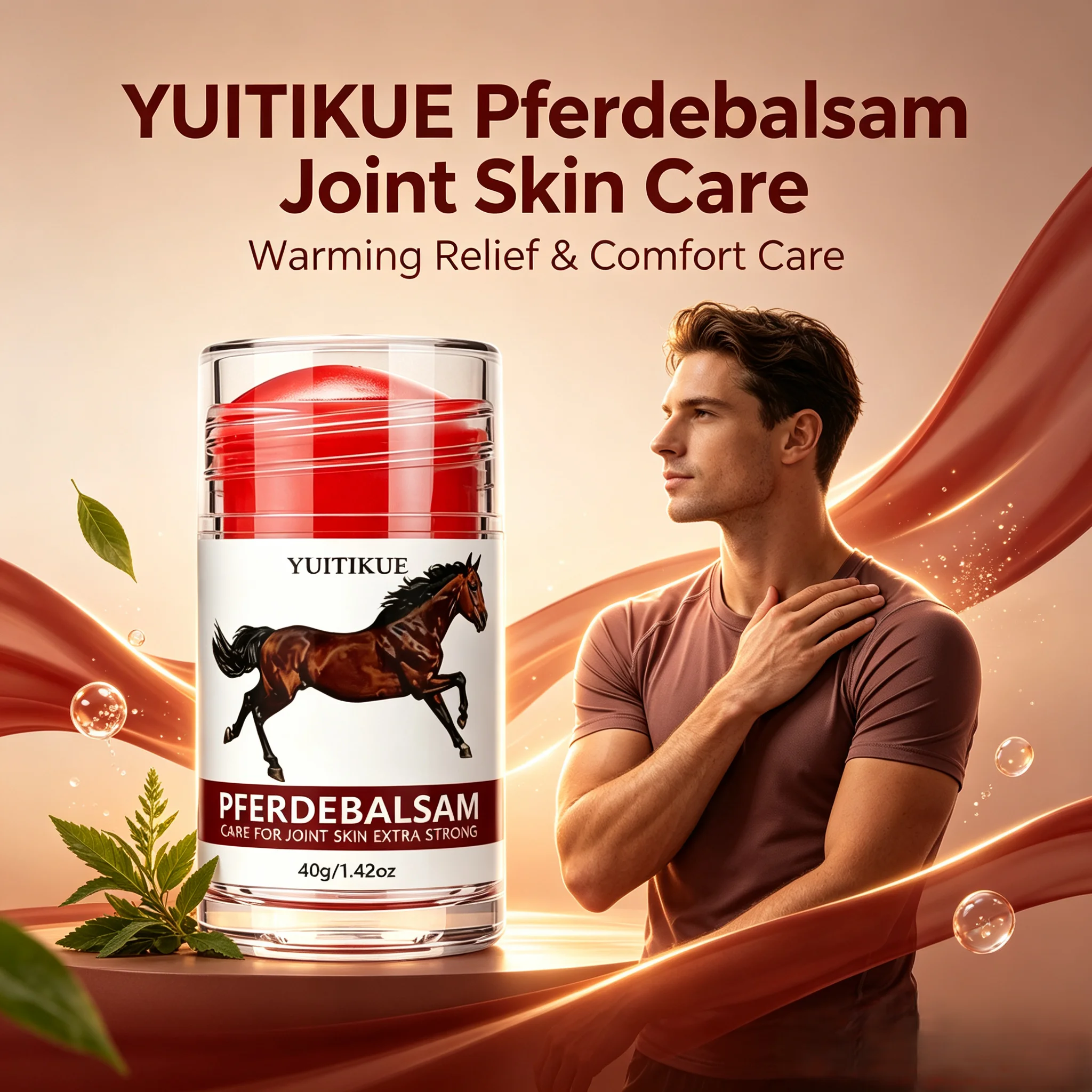 YUITIKUE Pferdebalsam Soothing Joint Balm Stick Non Sticky No Pilling Nourish Joint Skin For Knee Elbow Ankle Care 40g