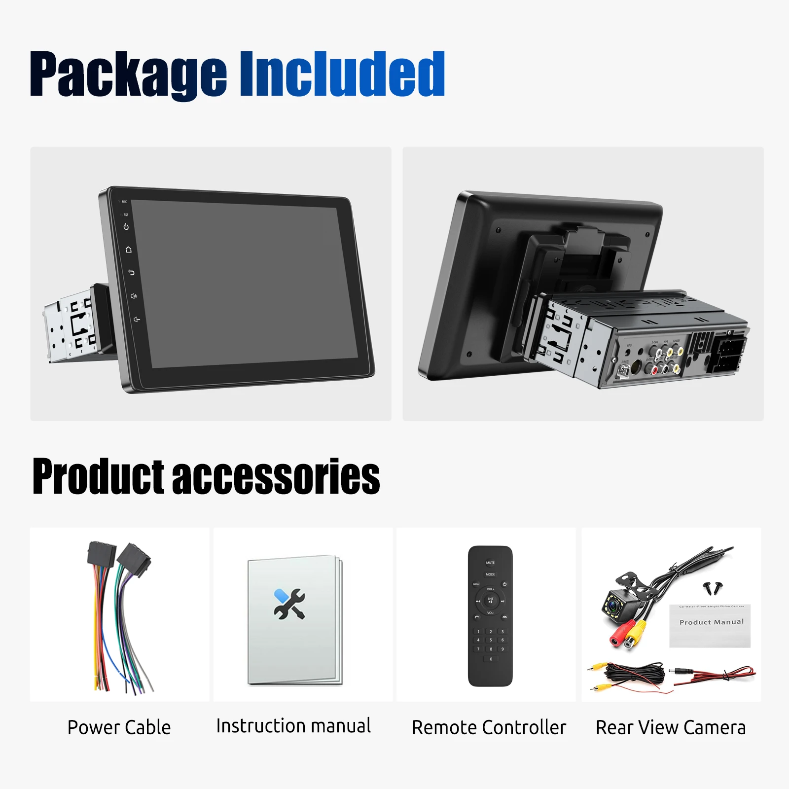 ESSGOO 9" Single DIN Wireless CarPlay Android Auto Car Stereo Player Radio IPS Screen FM BT Handsfree USB AUX TF SWC Mirror Link image 3