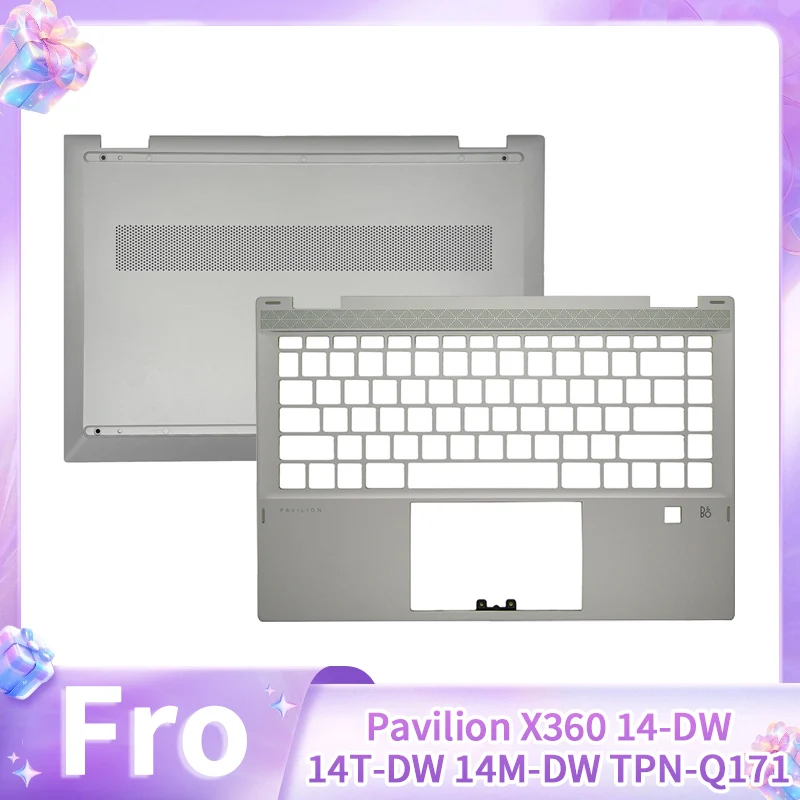 New Laptop Replace Cover Silver For Pavilion X360 14-DW 14T-DW 14M-DW TPN-Q171 Palmrest Bottom Case L96483-001