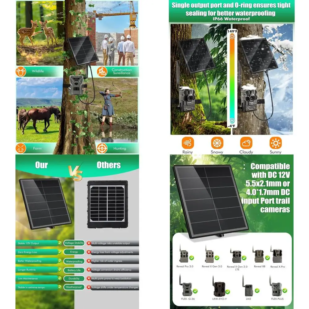 12V 6000mAh Waterproof Outdoor Camera for 24/7 Wildlife Monitoring