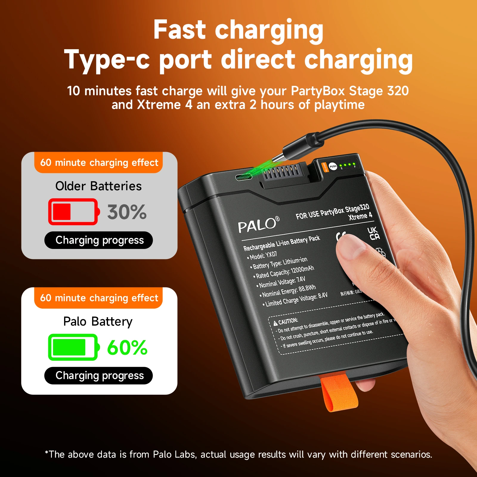 12000mAh Rechargeable Battery for JBL Battery 400 JBL Partybox Stage 320 and for JBL Xtreme 4 Bluetooth Portable Speaker