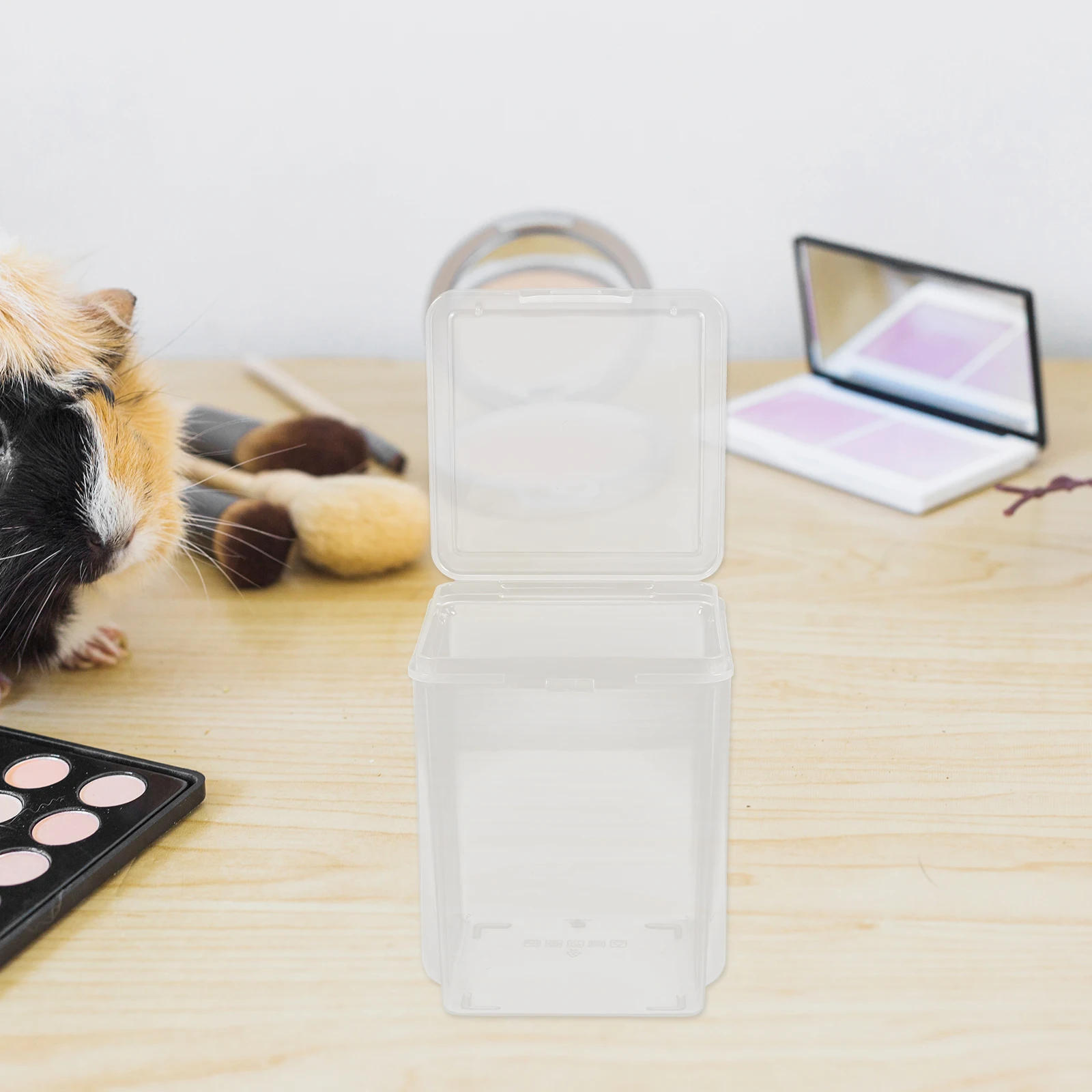 

2 Pcs Transparent Storage Boxes for Classroom Office Desktop Clear Stacking Bins with Lid Small Plastic Containers Dustproof