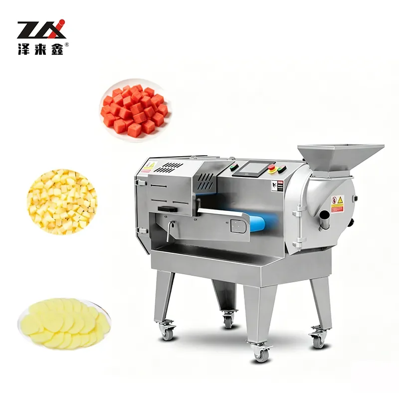 for Numerical Control Double Head Vegetable and Fruit Cutting Machine Automatic Multifunctional Slicer Dicing Shredder with
