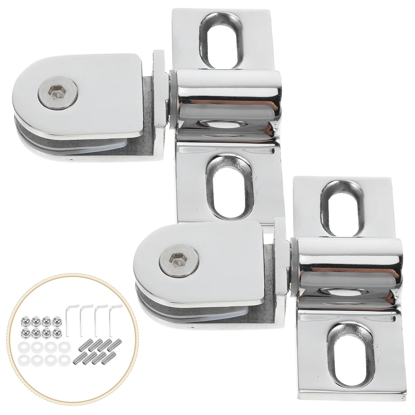 

2Pcs Shower Door Hinges Thickened Stainless Steel Glass Pivot Hinge Frameless Shower Door Hardware Replacement Parts