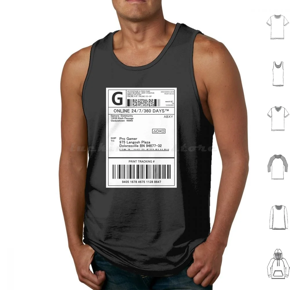 Etiqueta de envío (juegos) camisetas sin mangas con estampado de algodón consola de videojuegos controlador juego Gamer juego de Pc Ps3 Ps4 Ps5