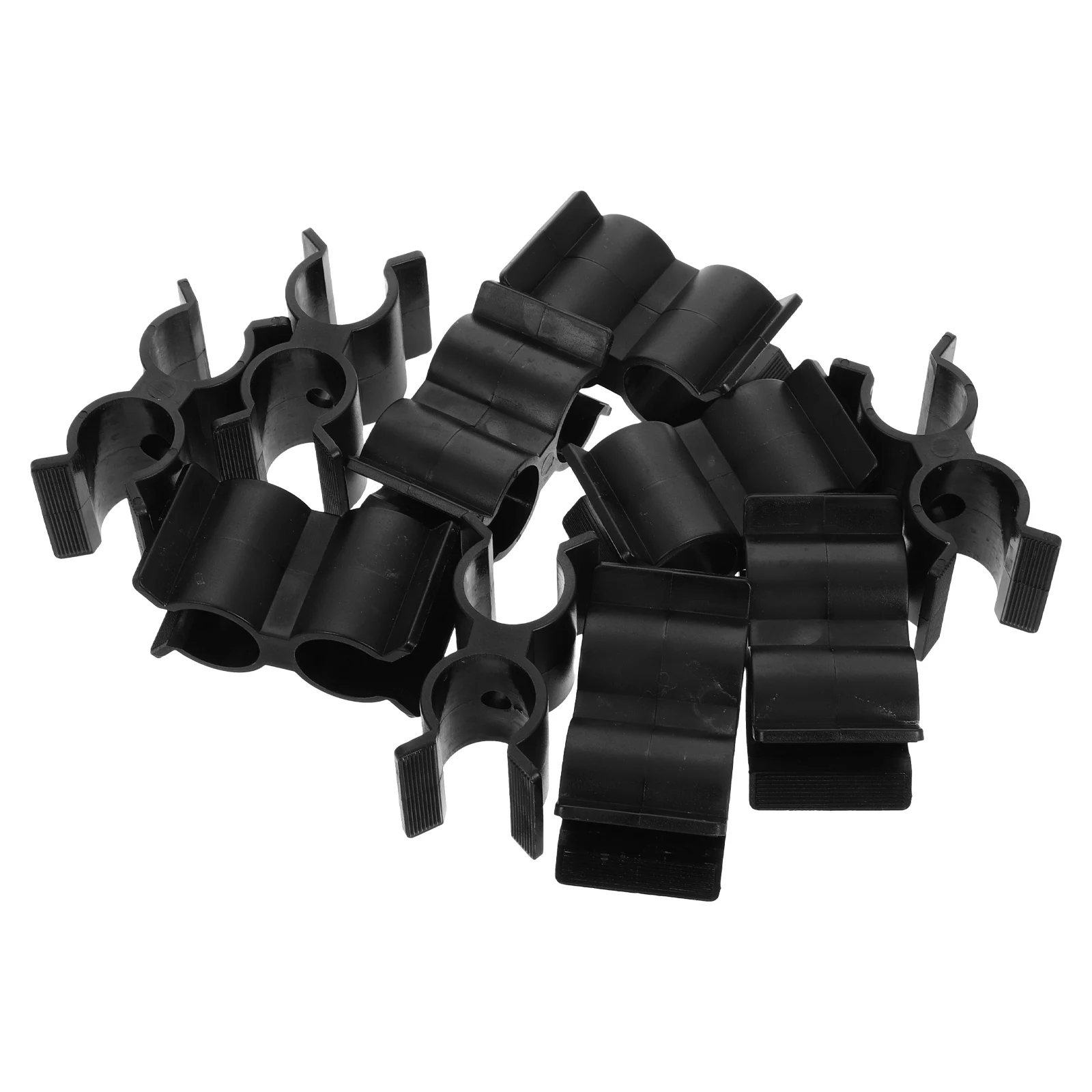 

10pcs Double Pipe Clamps For Boat Marine Hardware Black Nylon Pipe Support Clip Strong Clamping Force Waterproof Durable