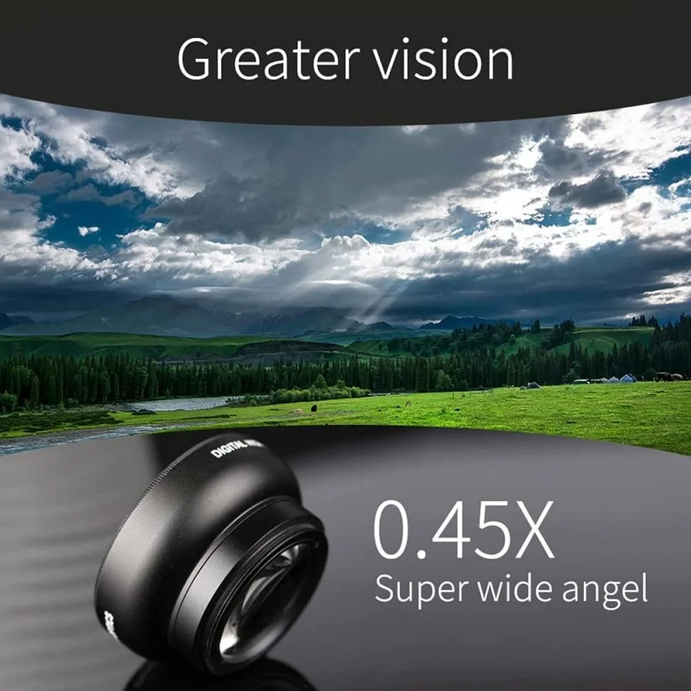 Mcoplus 0.45X سوبر زاوية واسعة عدسة ماكرو كاميرات الهاتف مجموعة عدسات لسامسونج أندرويد الهاتف الذكي iPhone16 15 14 13 12 11 MAX XS X